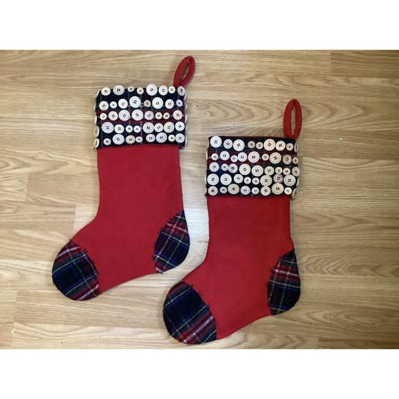 Christmas Stockings with Wooden Buttons - Picture 9 of 10